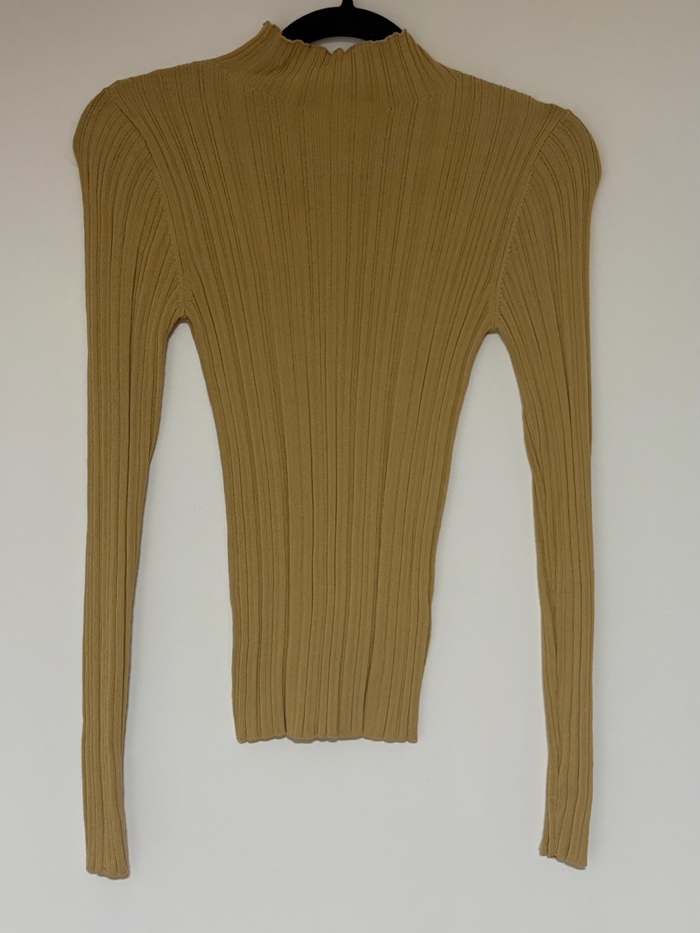 Loeffler Randall Women’s Tan Long Sleeve Ribbed Shirt Size XS
